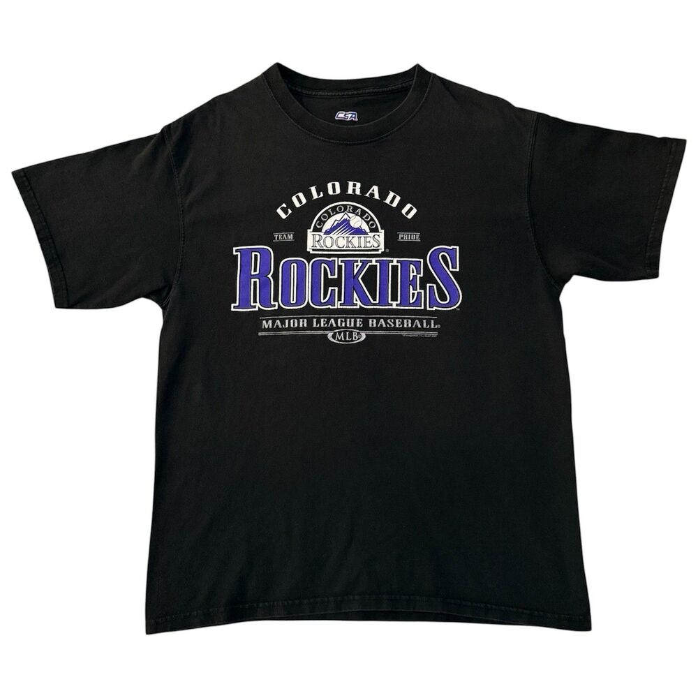 Vintage 2007 Colorado Rockies Baseball Graphic T-Shirt CSA Short Sleeve Black